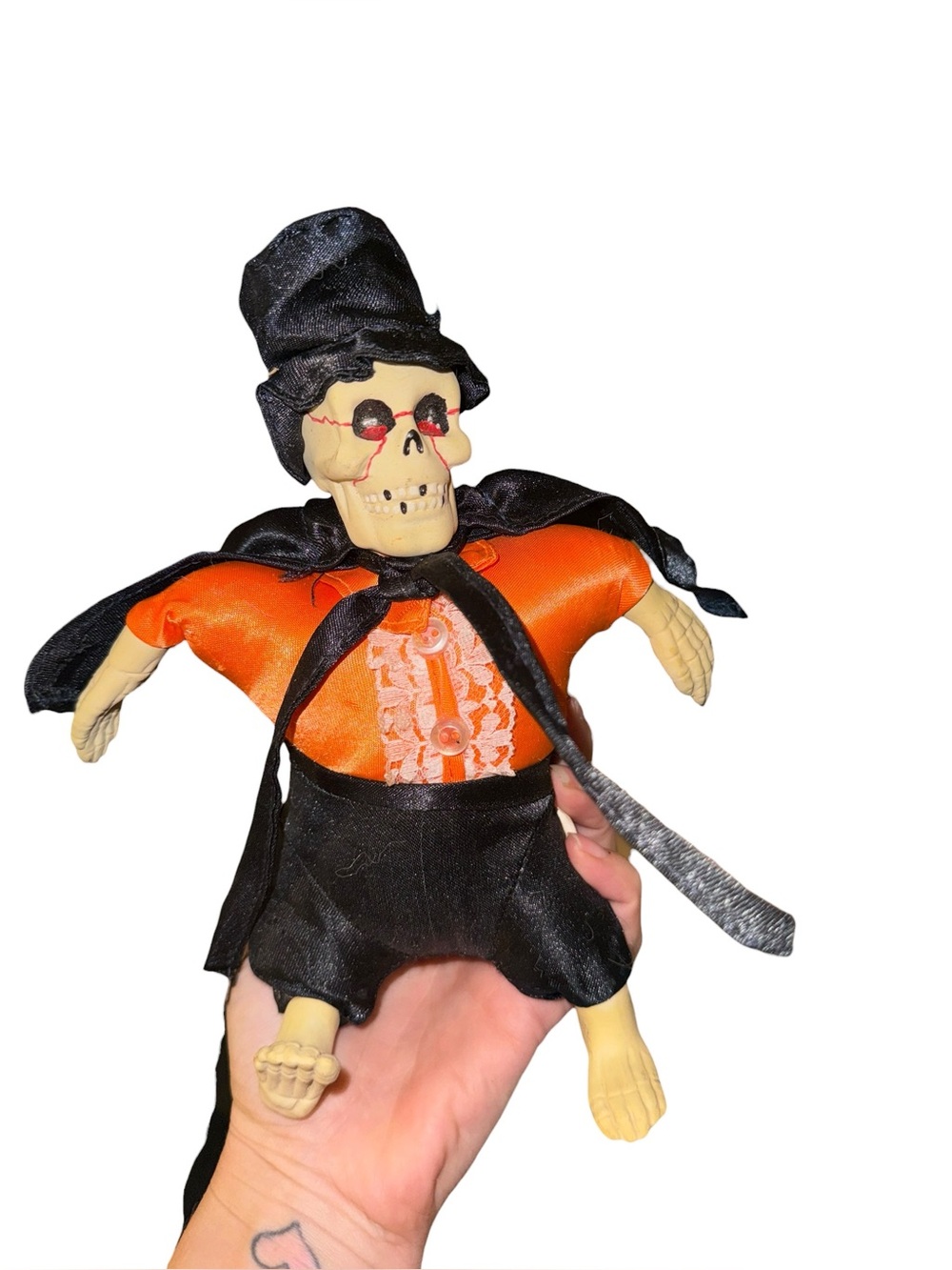 Vintage Halloween beanbag skeleton decoration